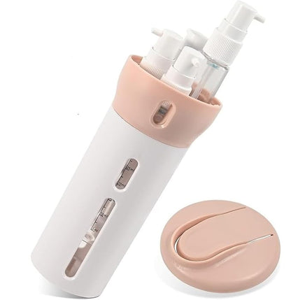 4‑in‑1 Travel Dispenser Bottle – Refillable Toiletry Container for Shampoo, Lotion, Gel & Wash