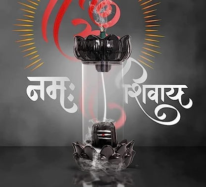 Shivling Backflow Incense Burner Fountain (22 cm) – Calming Smoke Waterfall Pooja Décor