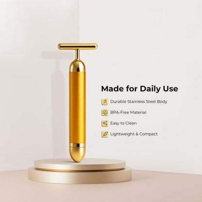 Electric Facial Massager (Gold‑Style) – Daily Massage Roller Tool for a Relaxed, Fresh‑Looking Glow