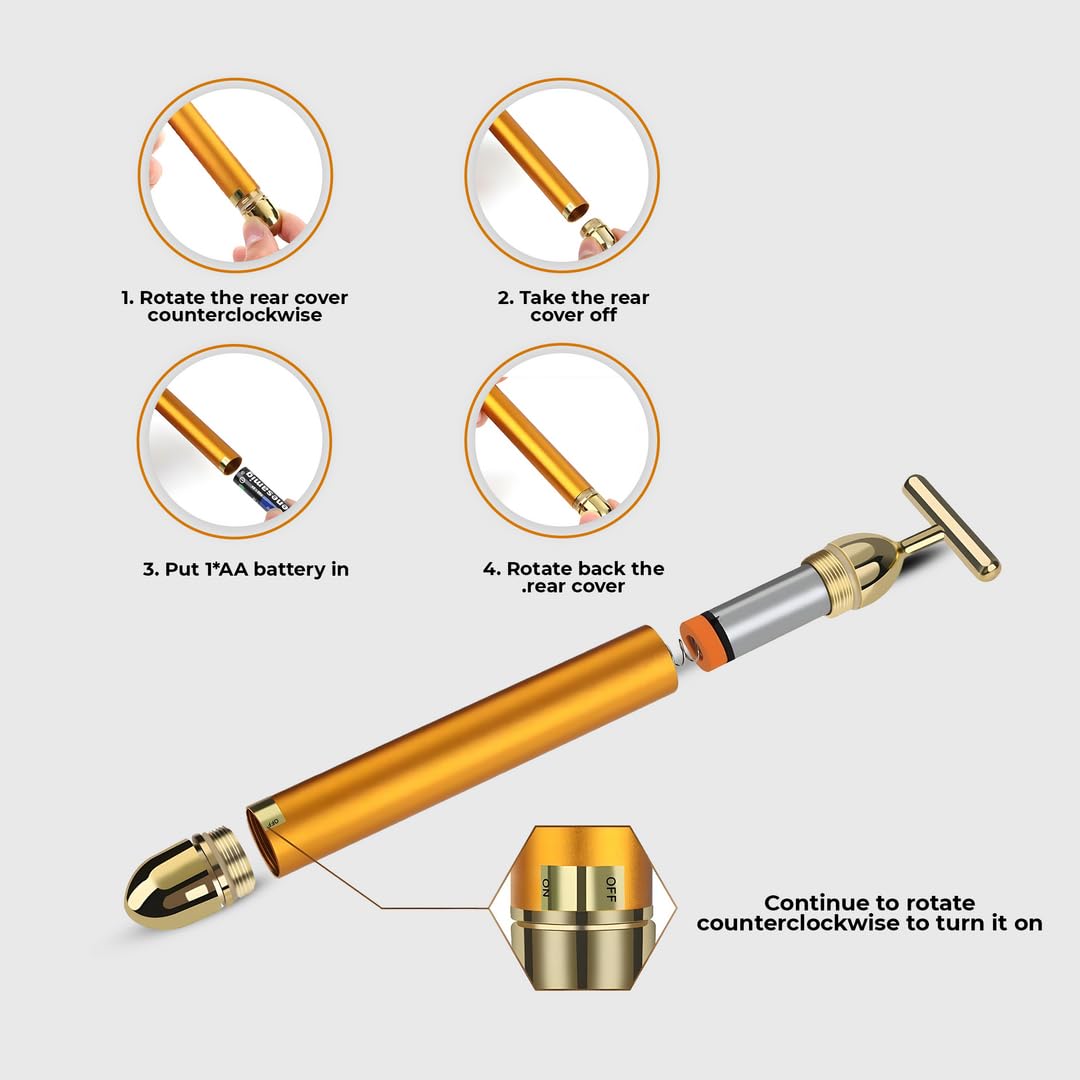 Electric Facial Massager (Gold‑Style) – Daily Massage Roller Tool for a Relaxed, Fresh‑Looking Glow