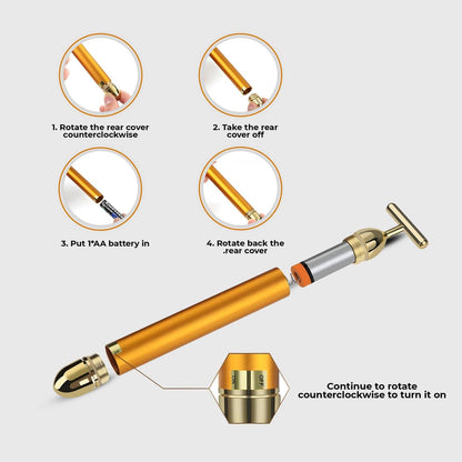 Electric Facial Massager (Gold‑Style) – Daily Massage Roller Tool for a Relaxed, Fresh‑Looking Glow
