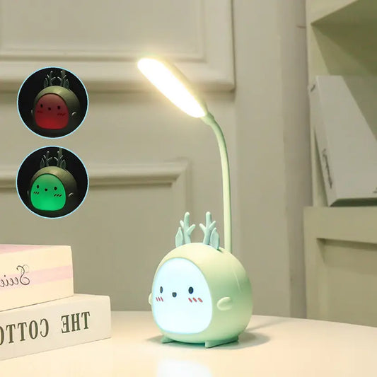 Rechargeable USB Desk Lamp (Warm Light) – Cute Cartoon Study & Bedside Light for Kids
